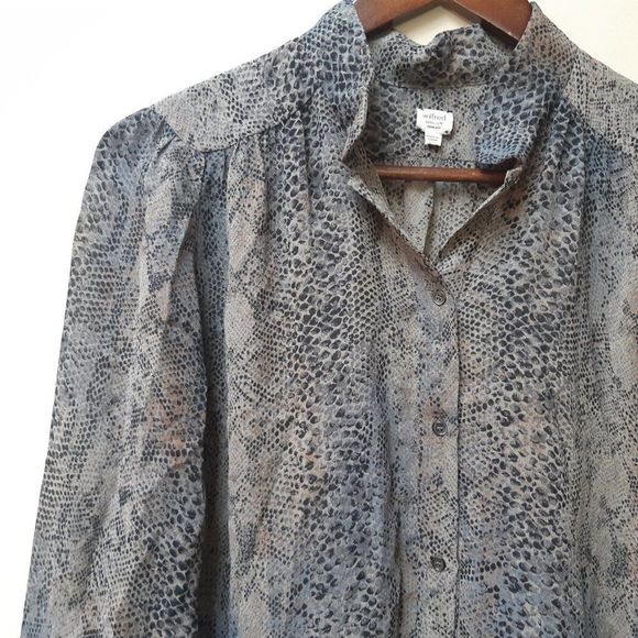 Aritzia Wilfred Giulia 100% Silk Snakeskin Blouse - Picture 3 of 6